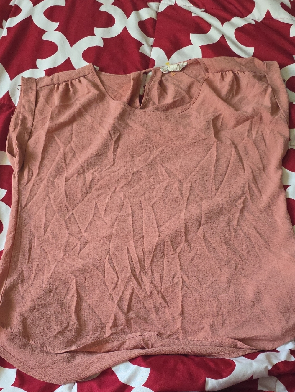 Free With Bundle Pink Rose Dusty Pink Short Sleeve Blouse